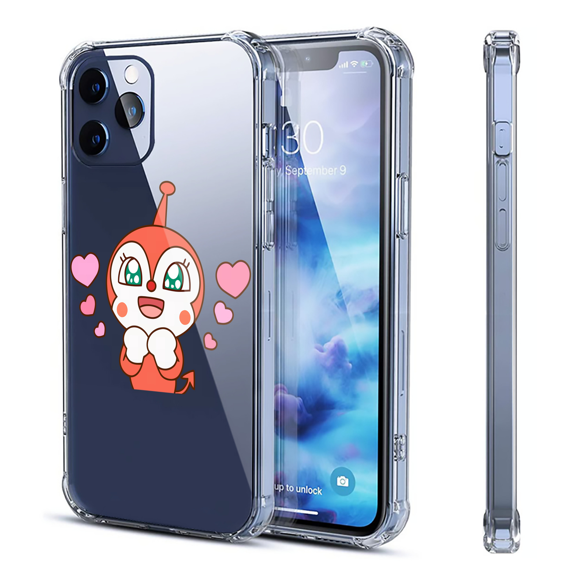 （画像用） アンパンマン Anpanman 【iPhone 12シリーズ対応】透明スマホケース（クリアソフトケース）